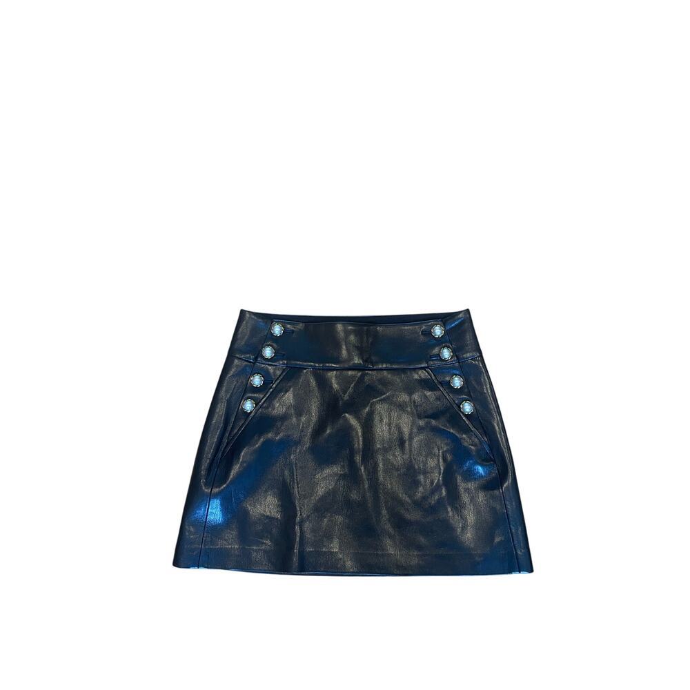 NWT Alice and Olivia Donald high rise faux leather mini skirt size 6 - Picture 9 of 14